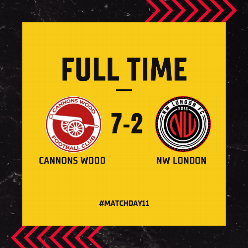 Match Report : Cannons Wood 7-2 NW London A big loss on the road for NW London, as Cannons Wood run rampant against the Gorillas.